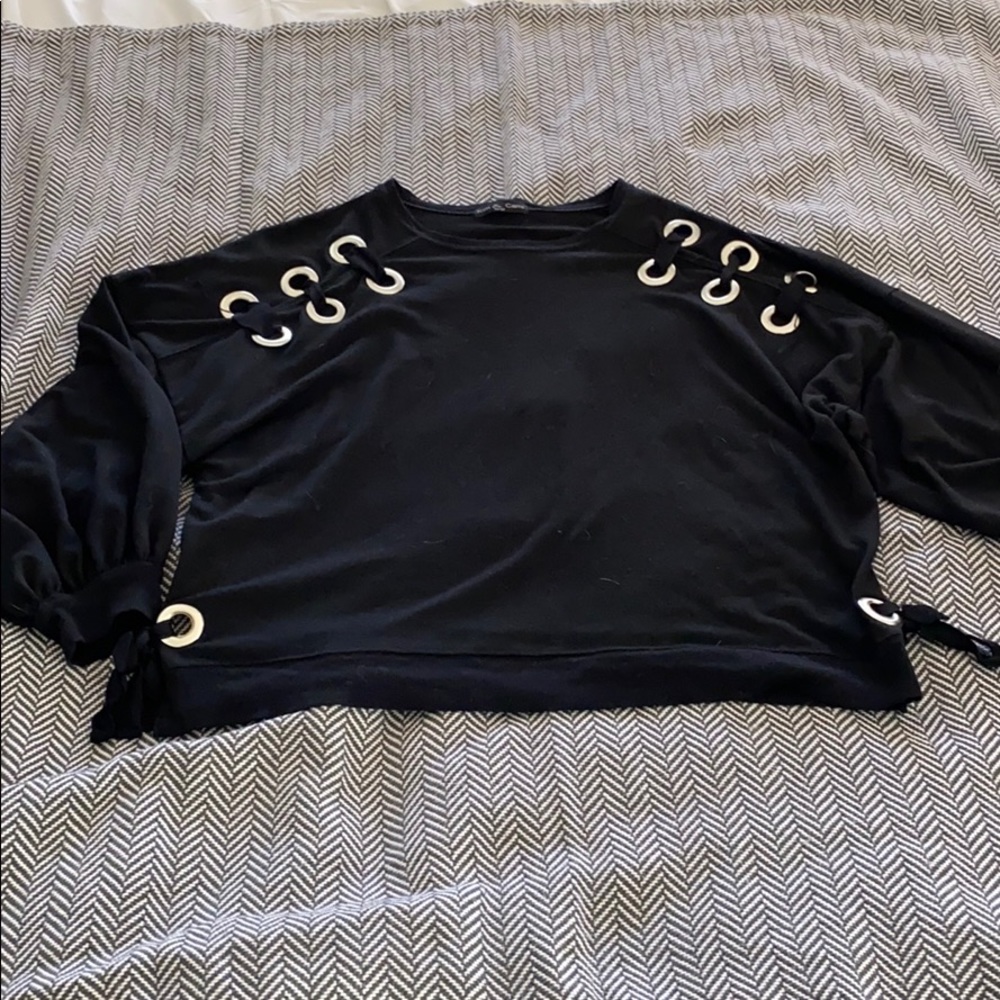 Adorable Black Sweater with grommets
